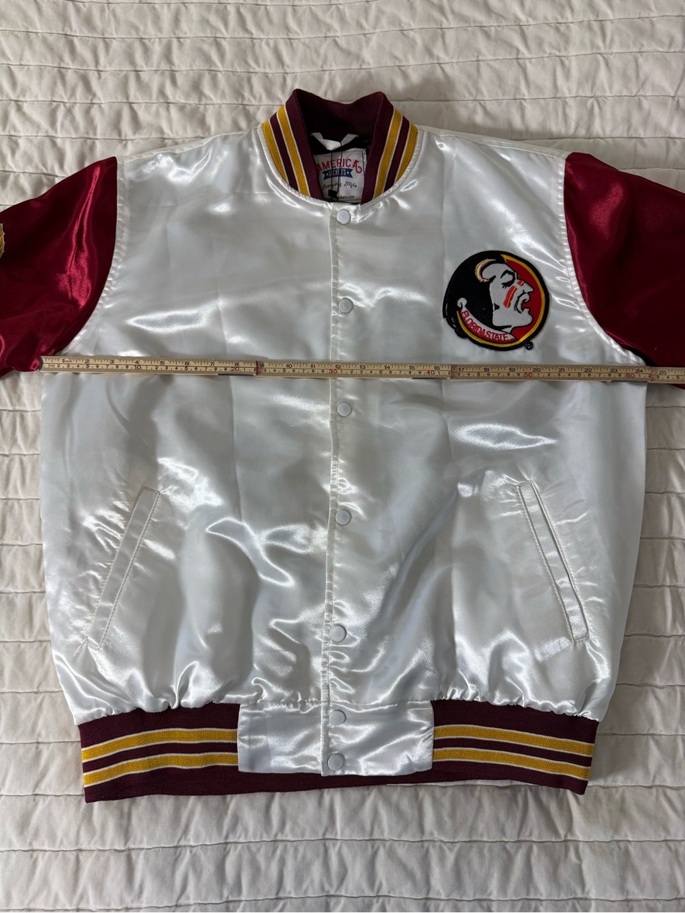 Florida State Seminoles Garnet and Gold Varsity Jacket — Size Large - Picture 3 of 11